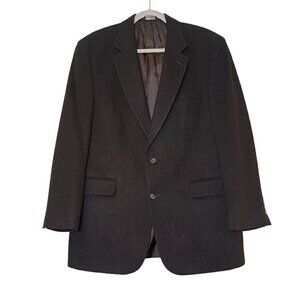 Jos. A. Bank 100% Camel Hair Black Blazer Executive Vibes Classic Goth Size 42 R